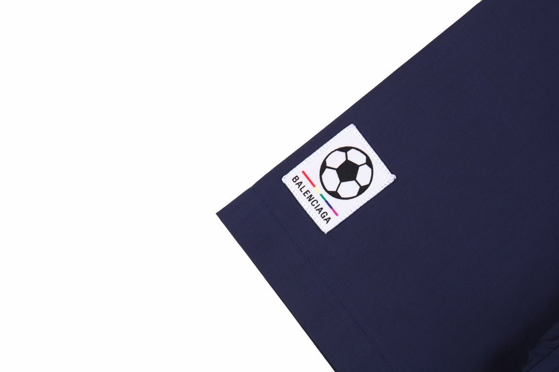 CHEMISE À BOUTONS AVEC LOGO BALENCIAGA BLEU MARINE