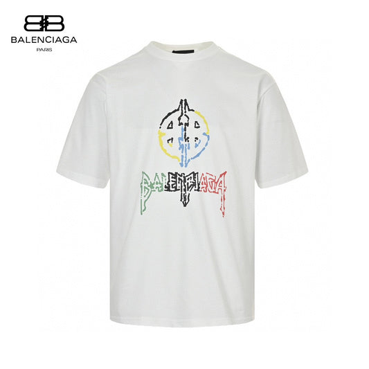 T-shirt Balenciaga multicolore à logo graphique