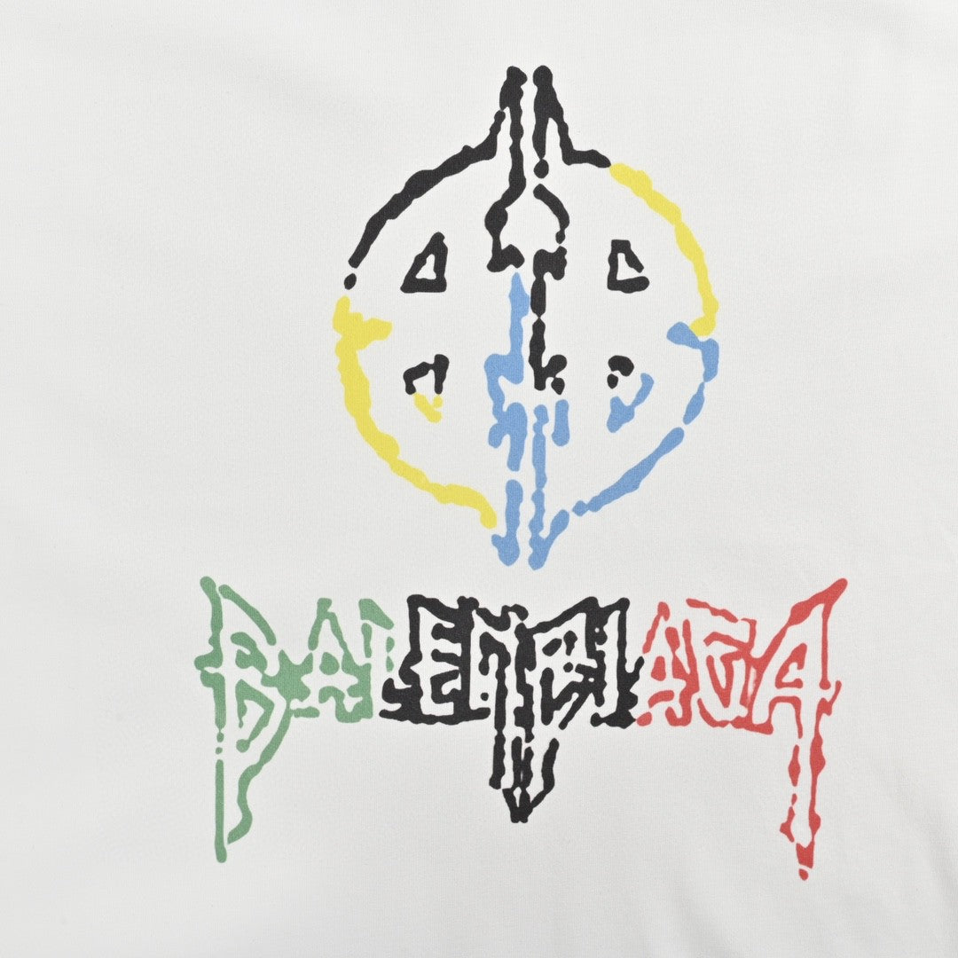 T-shirt Balenciaga multicolore à logo graphique