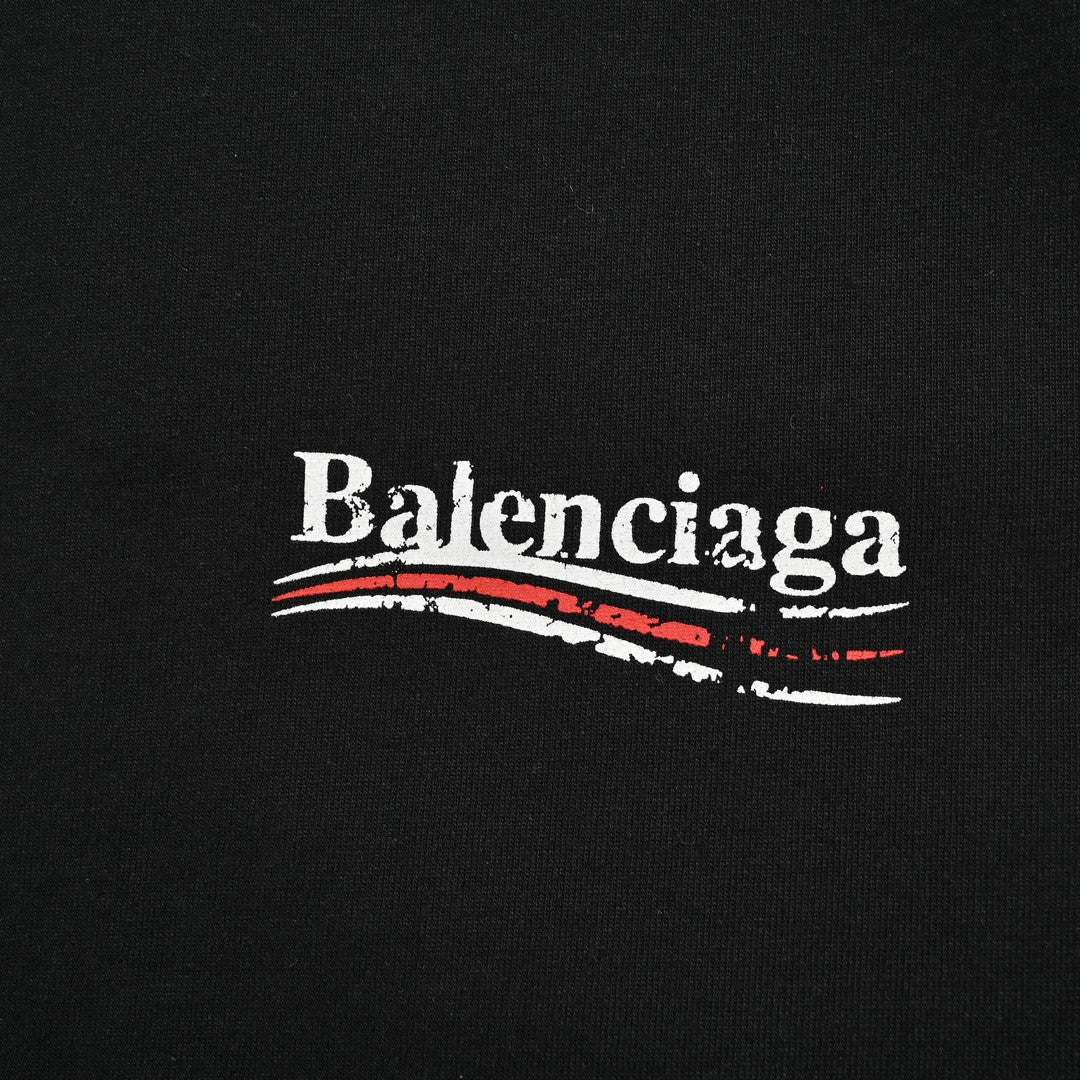 T-shirt noir de campagne politique Balenciaga