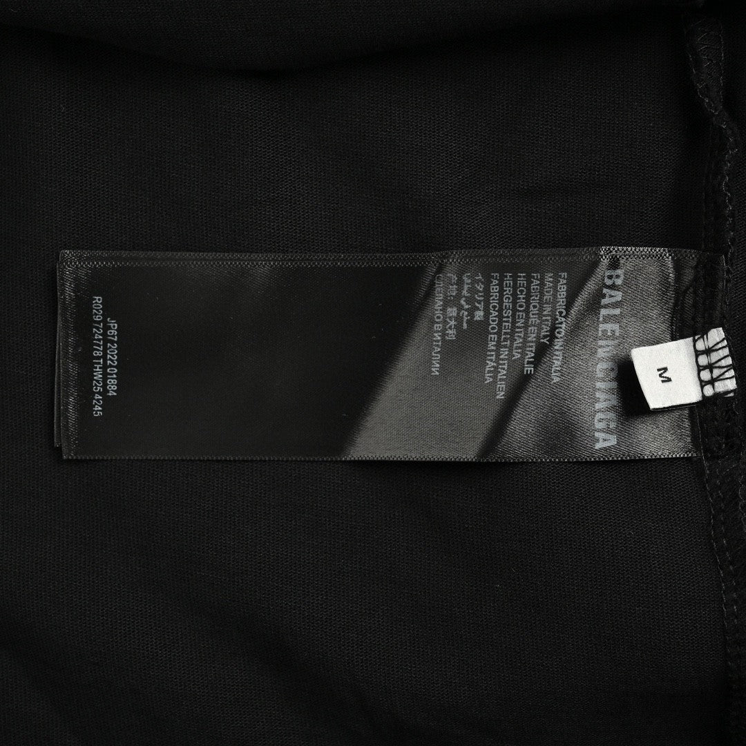 T-shirt Balenciaga à logo peint à la bombe (noir)