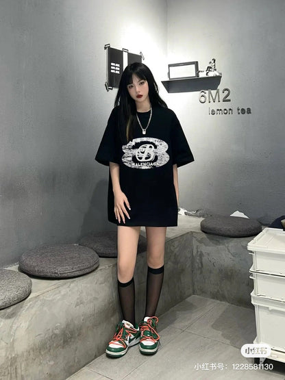 T-shirt Balenciaga - Logo vieilli