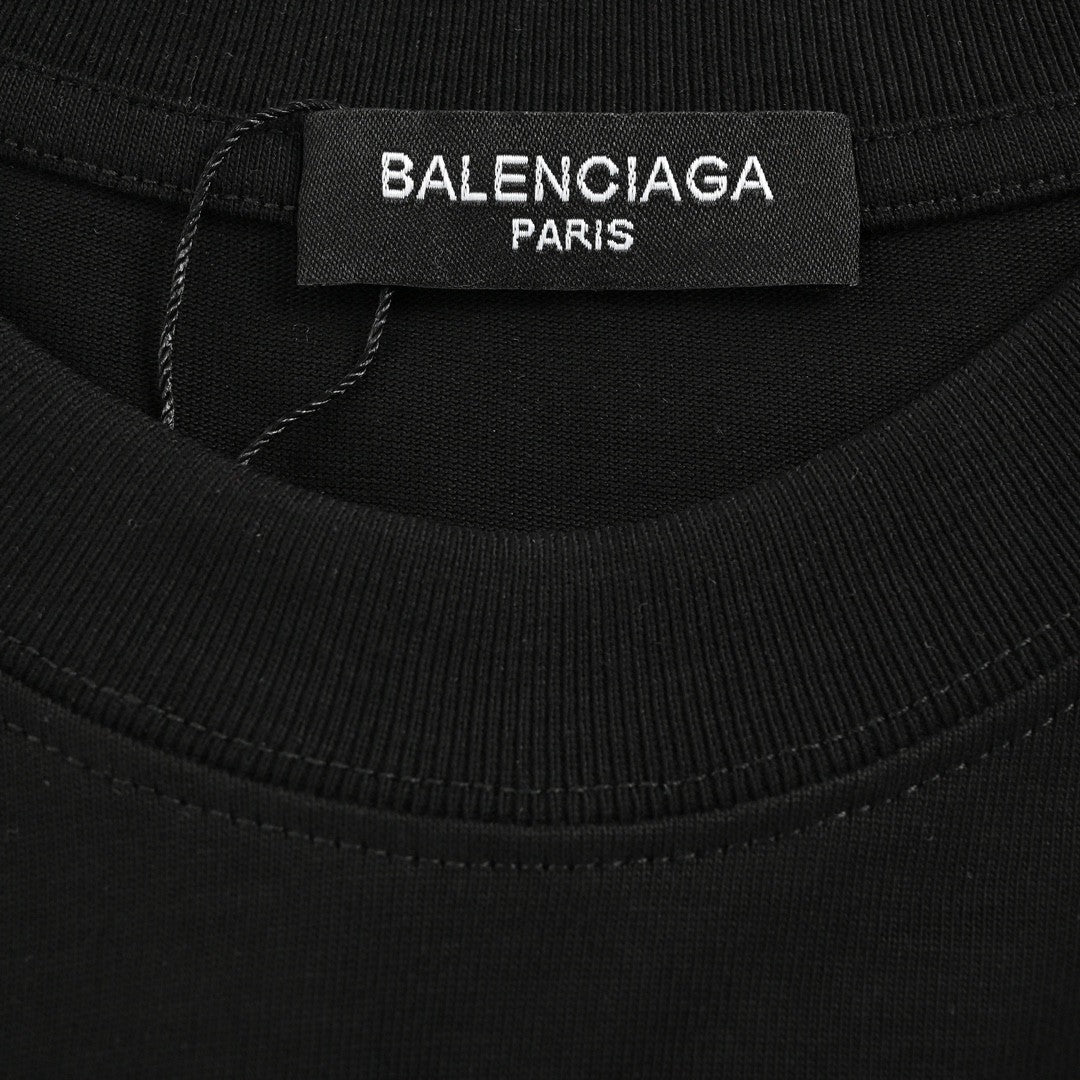 T-shirt Balenciaga à logo ruban (noir)