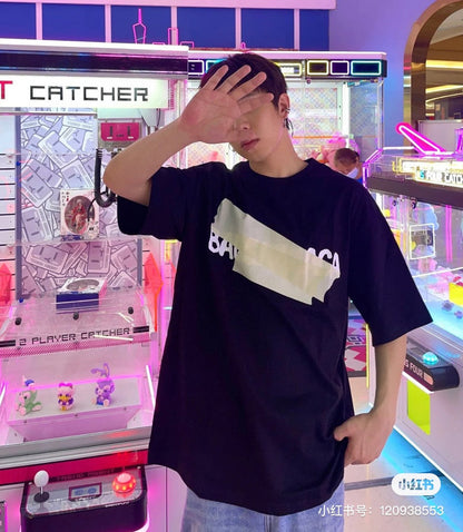 T-shirt Balenciaga à logo ruban (noir)