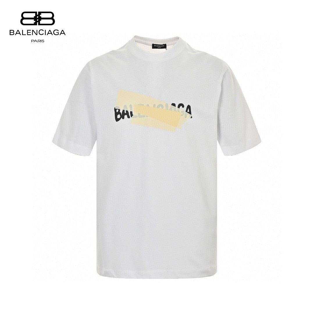 T-shirt Balenciaga à logo ruban (blanc)