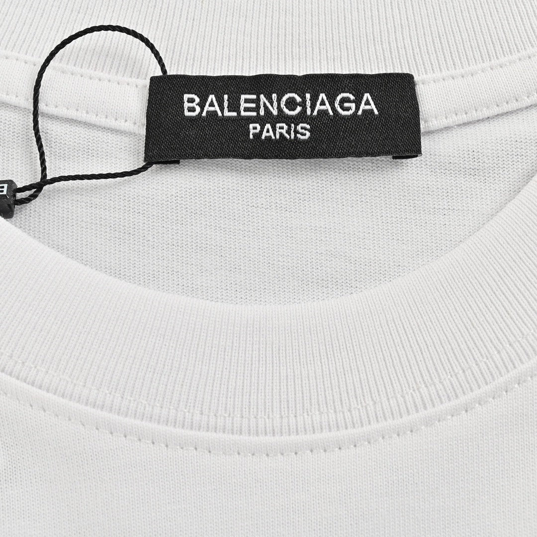 T-shirt Balenciaga à logo ruban (blanc)