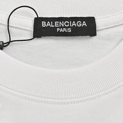 T-shirt Balenciaga à logo ruban (blanc)
