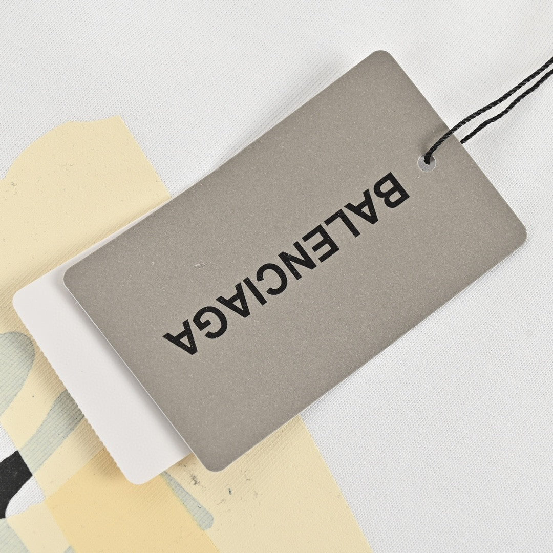 T-shirt Balenciaga à logo ruban (blanc)