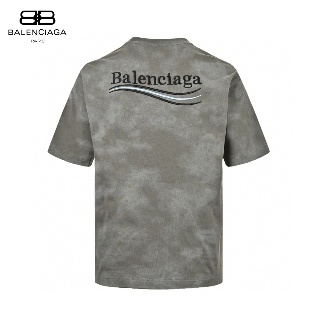 T-shirt Balenciaga Tie-Dye Logo (Gris)