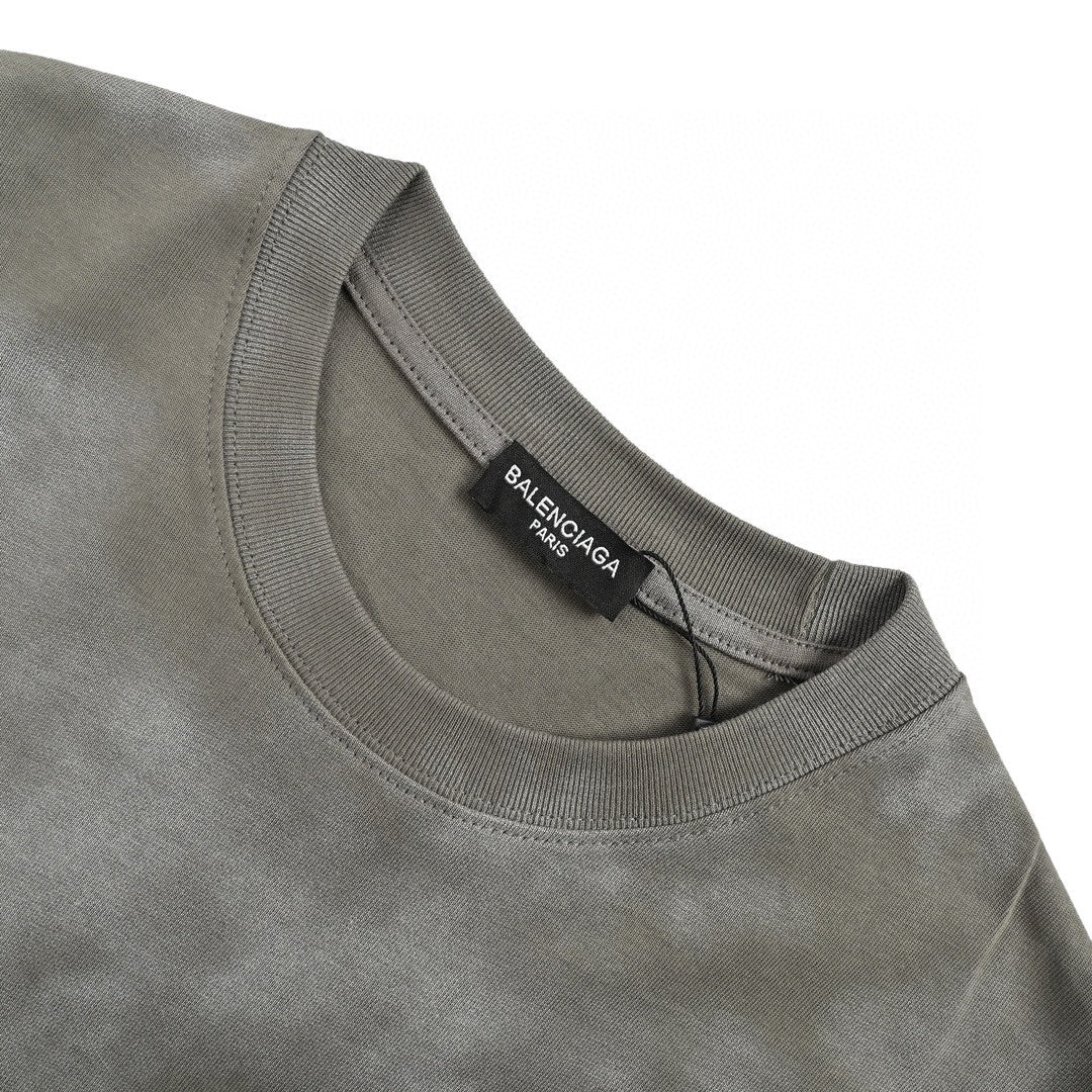 T-shirt Balenciaga Tie-Dye Logo (Gris)