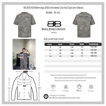 T-shirt Balenciaga Tie-Dye Logo (Gris)