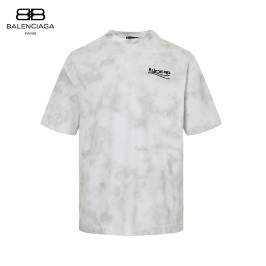 T-shirt Balenciaga Tie-Dye Logo (Blanc)