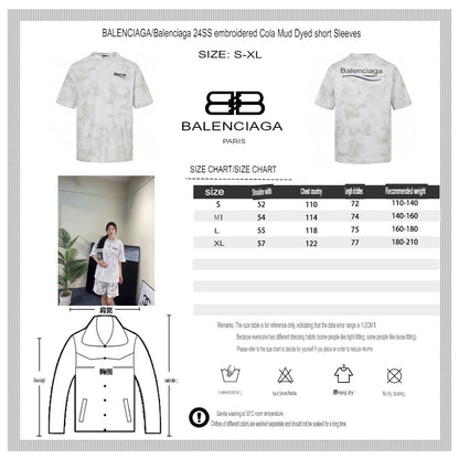 T-shirt Balenciaga Tie-Dye Logo (Blanc)