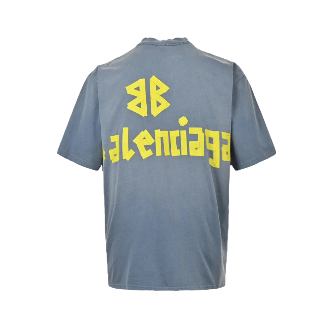 T-shirt Balenciaga Vintage Logo bleu