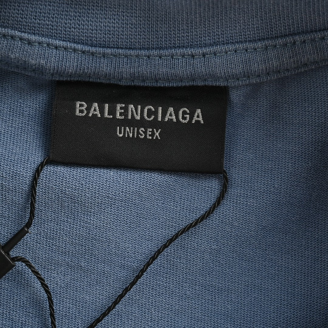 T-shirt Balenciaga Vintage Logo bleu