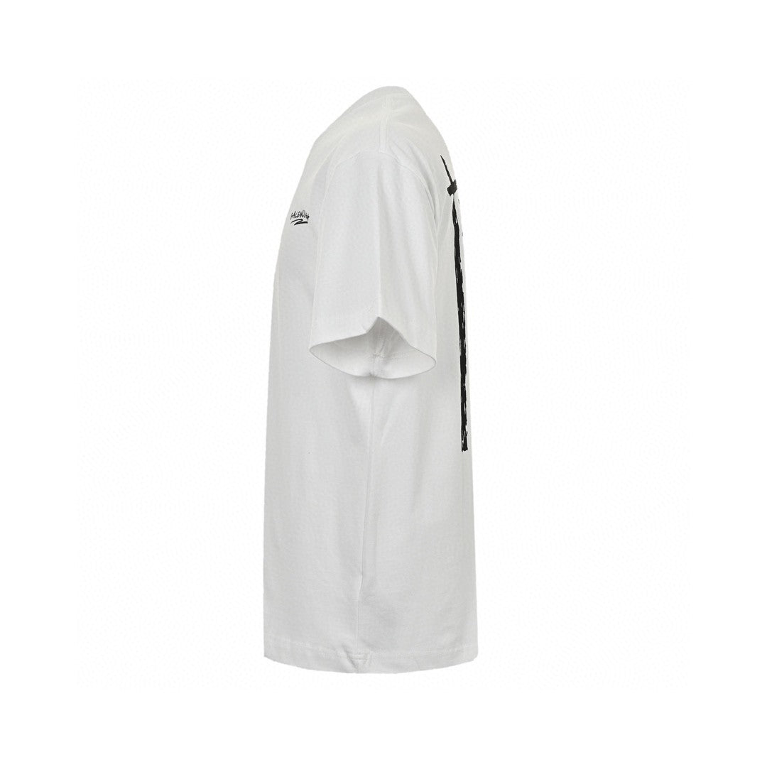 T-shirt blanc Balenciaga à motif audacieux