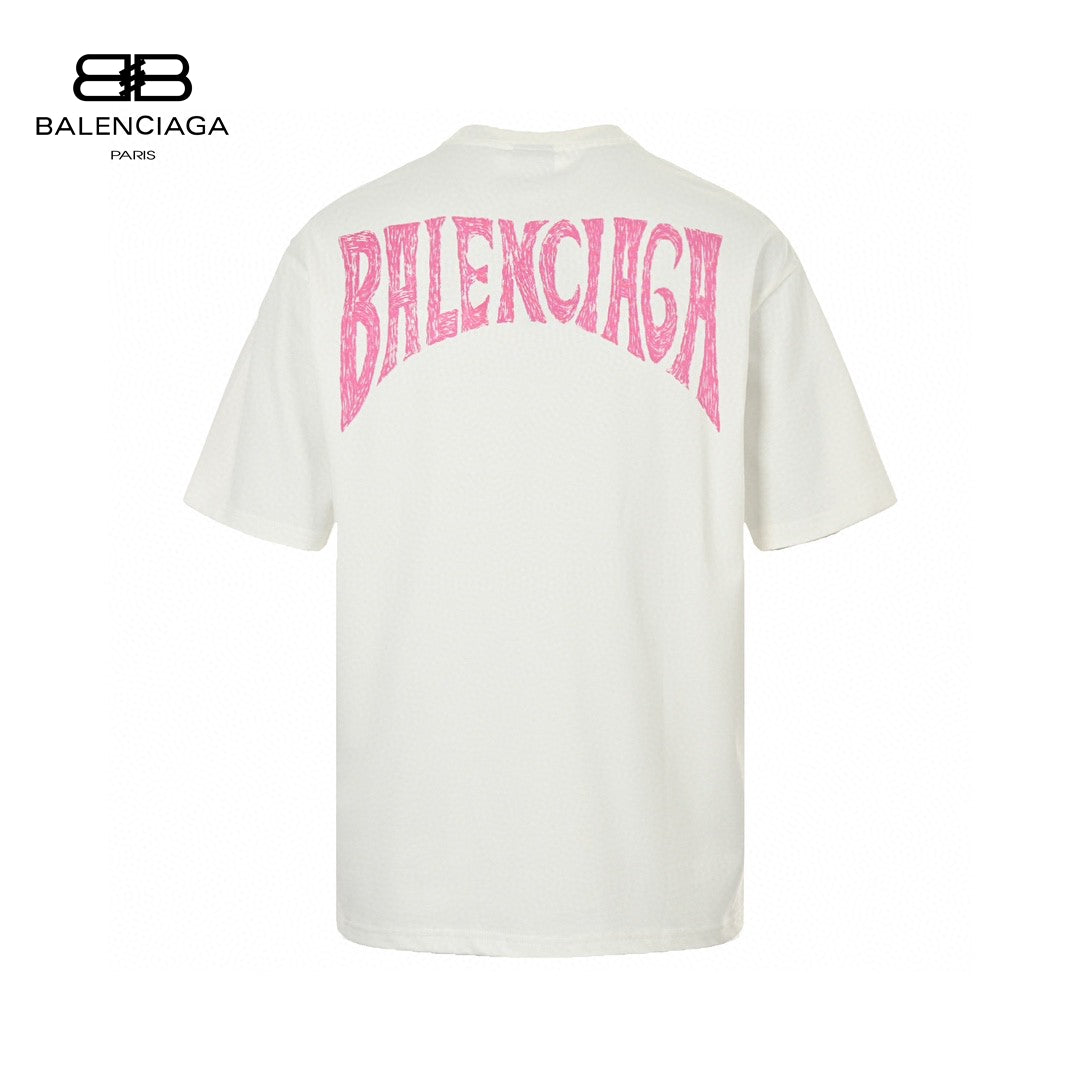 T-shirt blanc Balenciaga avec motif Paris