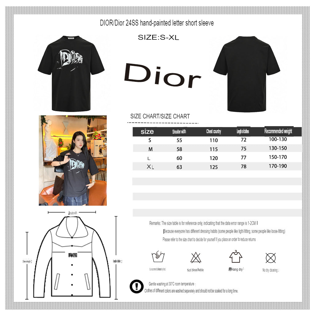 T-shirt graphique noir Dior