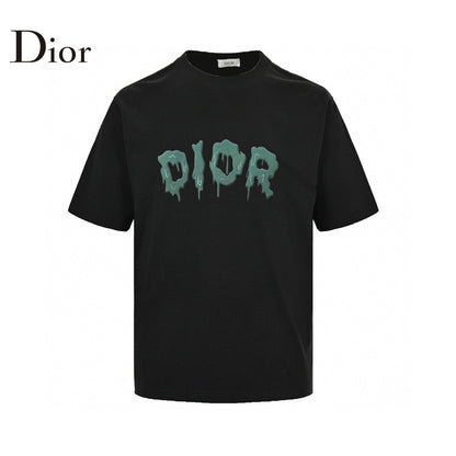 T-shirt Dior à logo dégoulinant (noir)