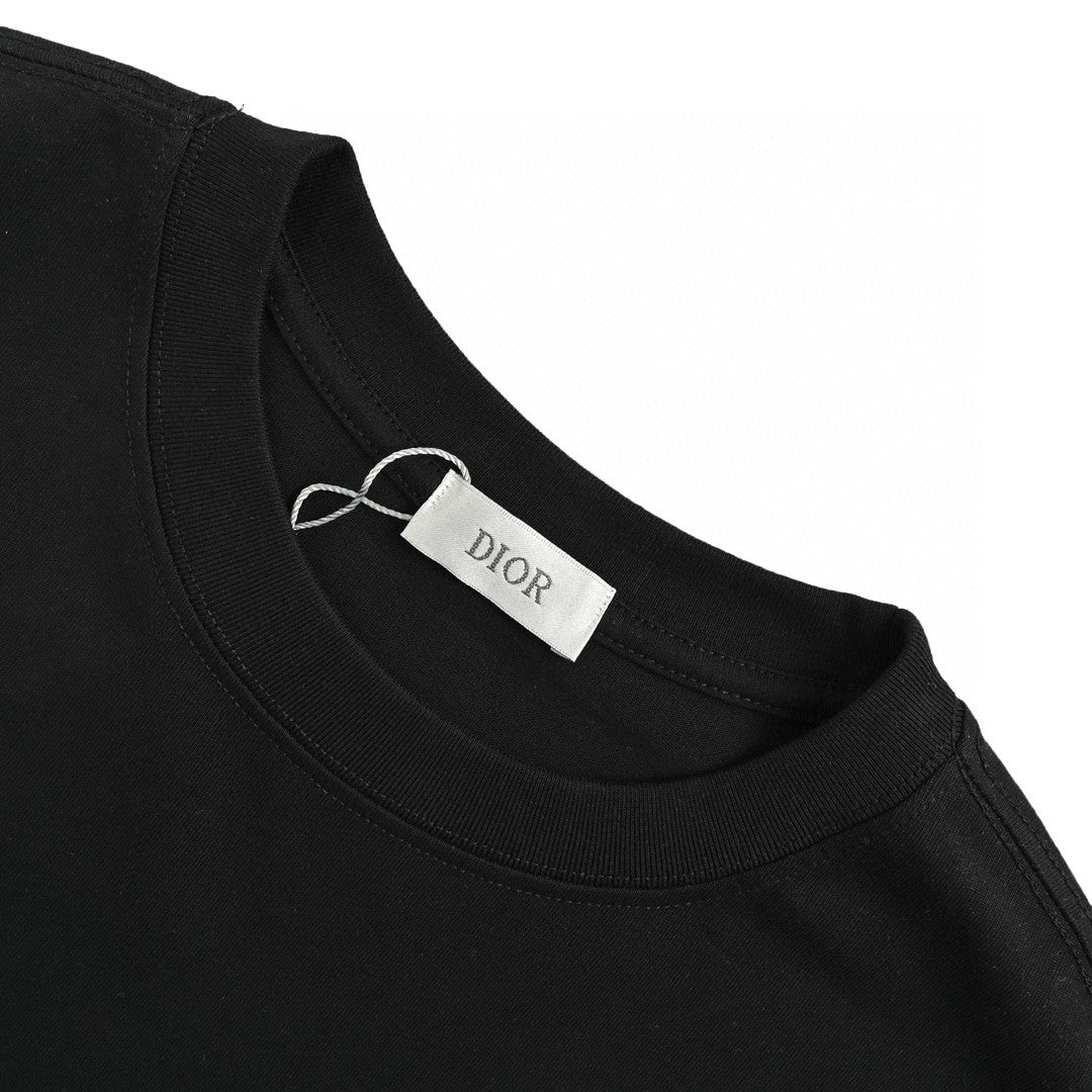 T-shirt Dior à logo dégoulinant (noir)