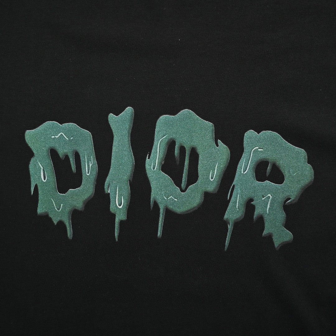 T-shirt Dior à logo dégoulinant (noir)