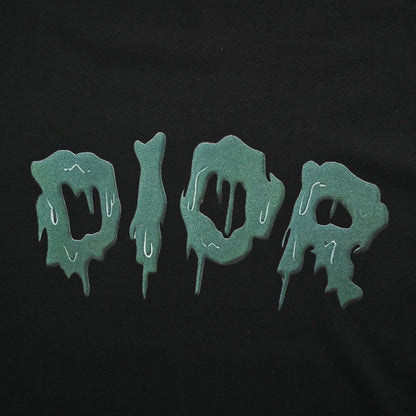 T-shirt Dior à logo dégoulinant (noir)