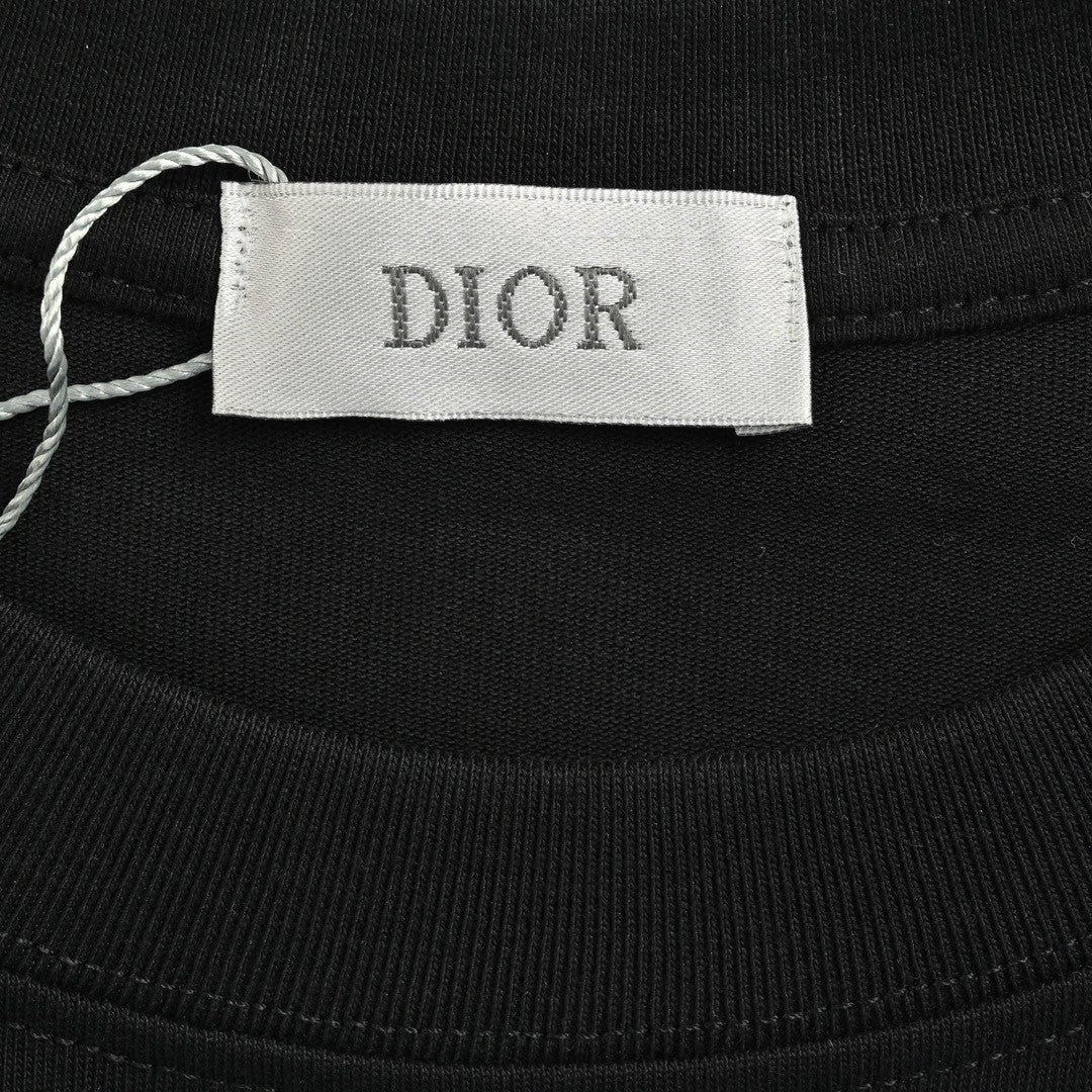 T-shirt Dior à logo dégoulinant (noir)