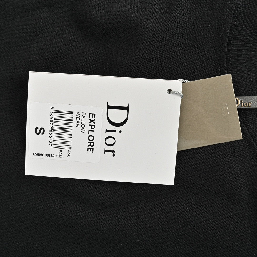 T-shirt Dior à logo dégoulinant (noir)