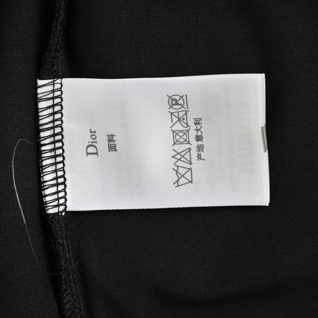 T-shirt Dior à logo dégoulinant (noir)