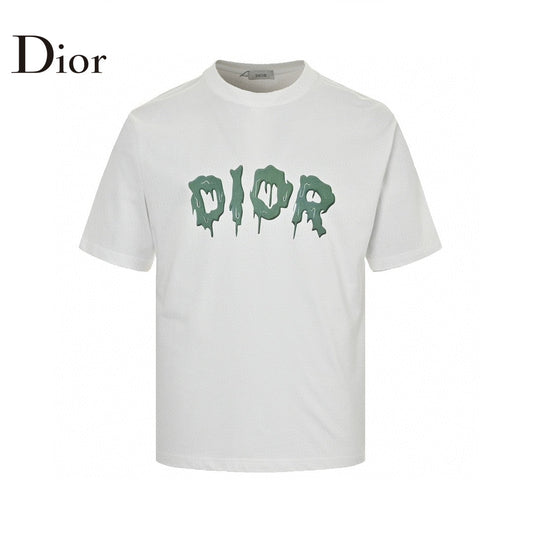 T-shirt Dior à logo dégoulinant (blanc)