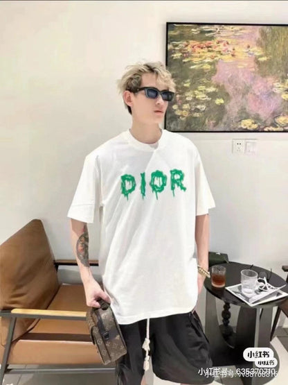 T-shirt Dior à logo dégoulinant (blanc)
