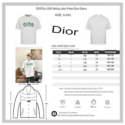T-shirt Dior à logo dégoulinant (blanc)