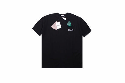 T-shirt Dior brodé lézard - Noir