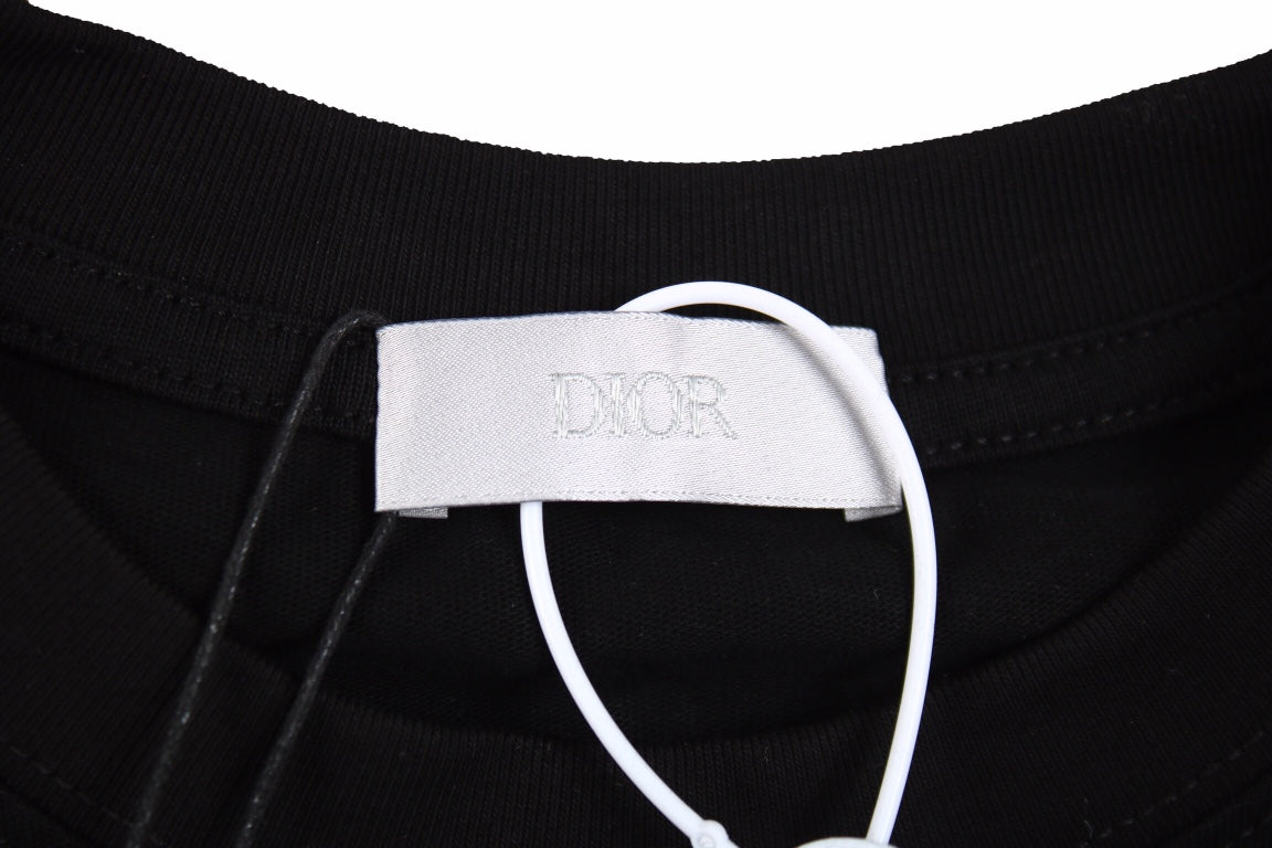 T-shirt Dior brodé lézard - Noir