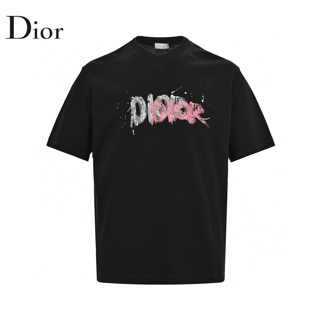 T-shirt noir à logo graffiti Dior