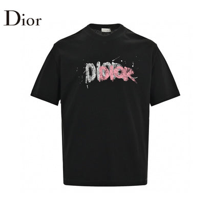 T-shirt noir à logo graffiti Dior