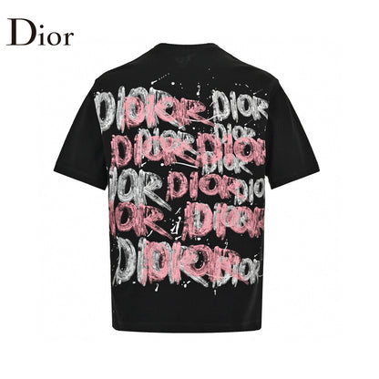 T-shirt noir à logo graffiti Dior