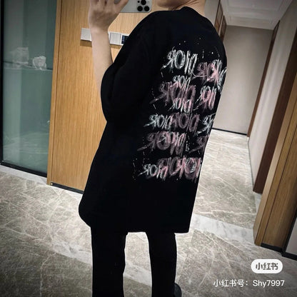 T-shirt noir à logo graffiti Dior
