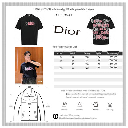 T-shirt noir à logo graffiti Dior