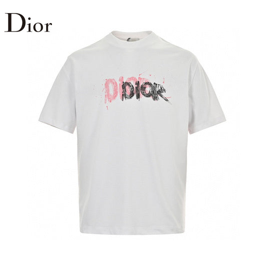 T-shirt blanc à logo graffiti Dior