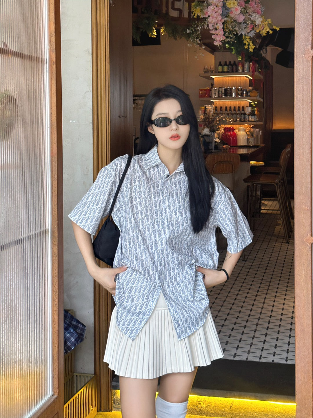 Chemise Dior à imprimé monogramme