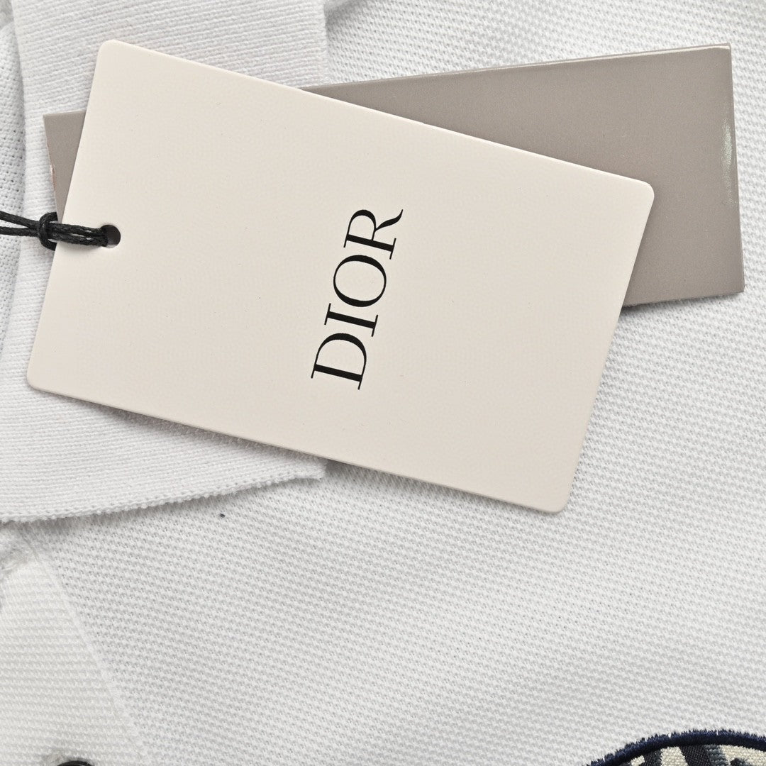 Polo blanc brodé Dior Oblique