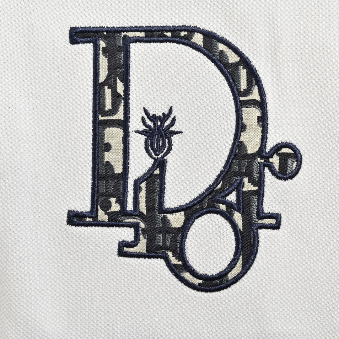 Polo blanc brodé Dior Oblique