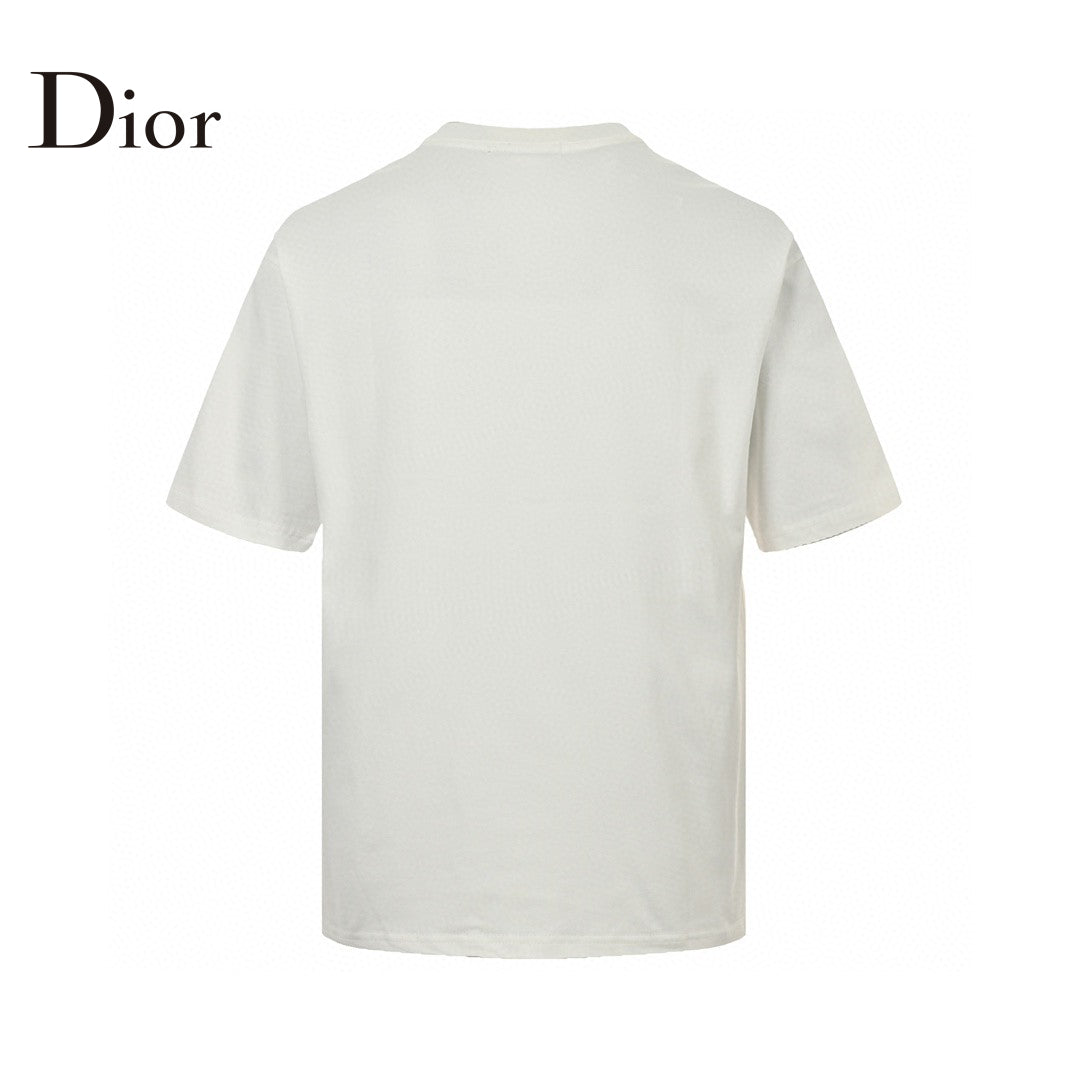 T-shirt blanc oversize gris à logo Dior