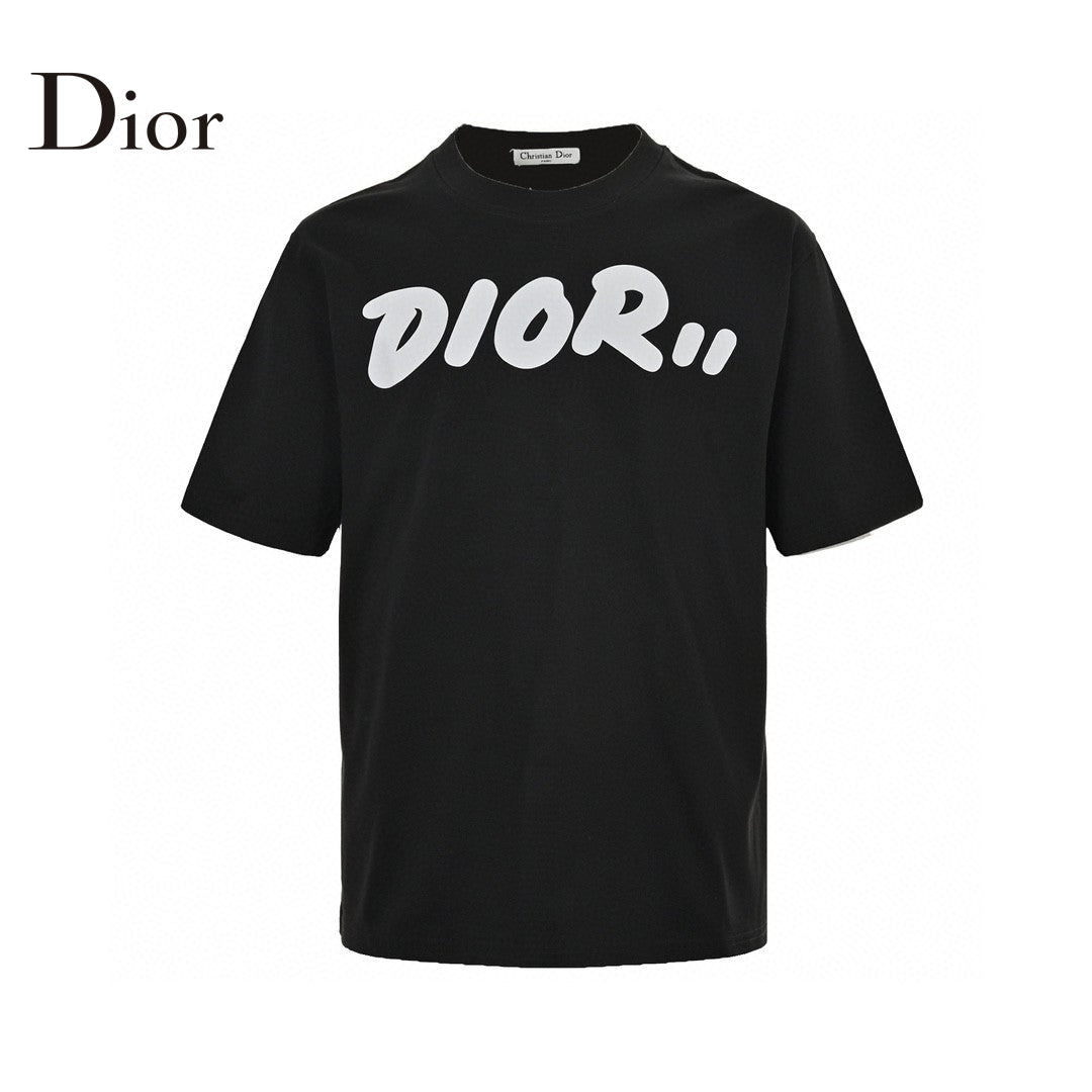 T-shirt noir oversize Dior à logo blanc