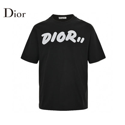 T-shirt noir oversize Dior à logo blanc