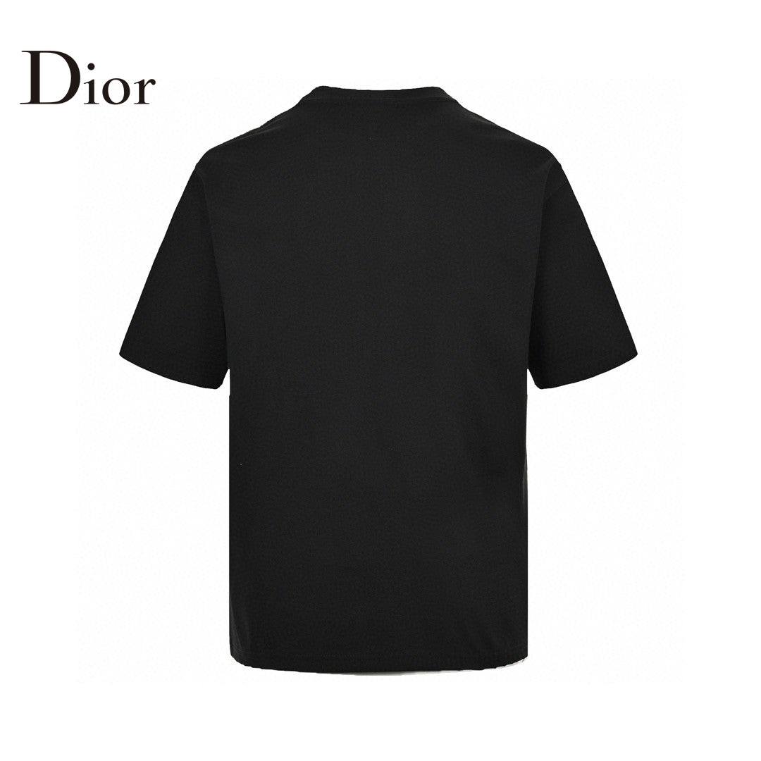T-shirt noir oversize Dior à logo blanc