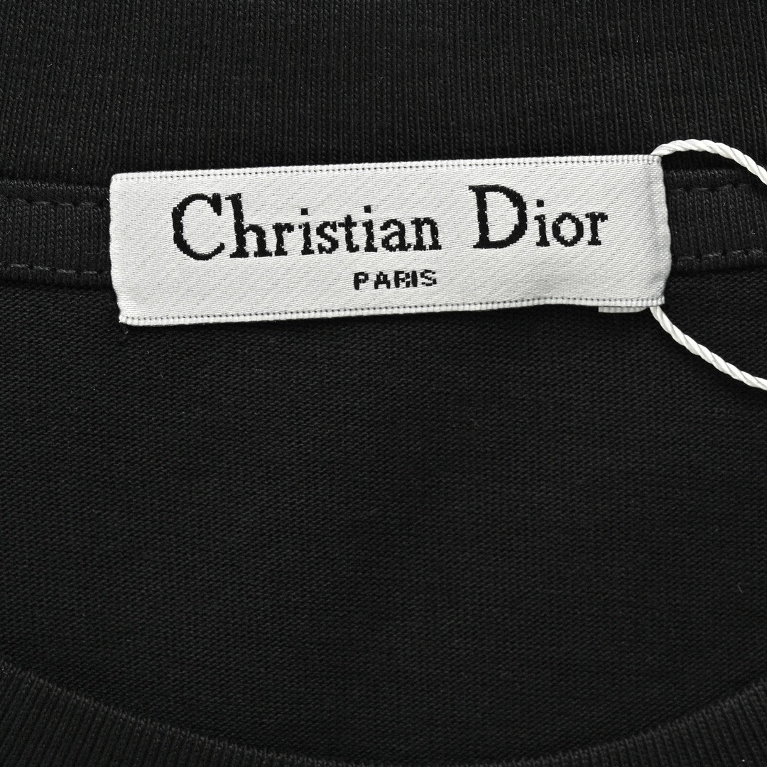 T-shirt noir oversize Dior à logo blanc