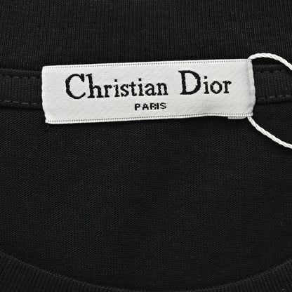 T-shirt noir oversize Dior à logo blanc