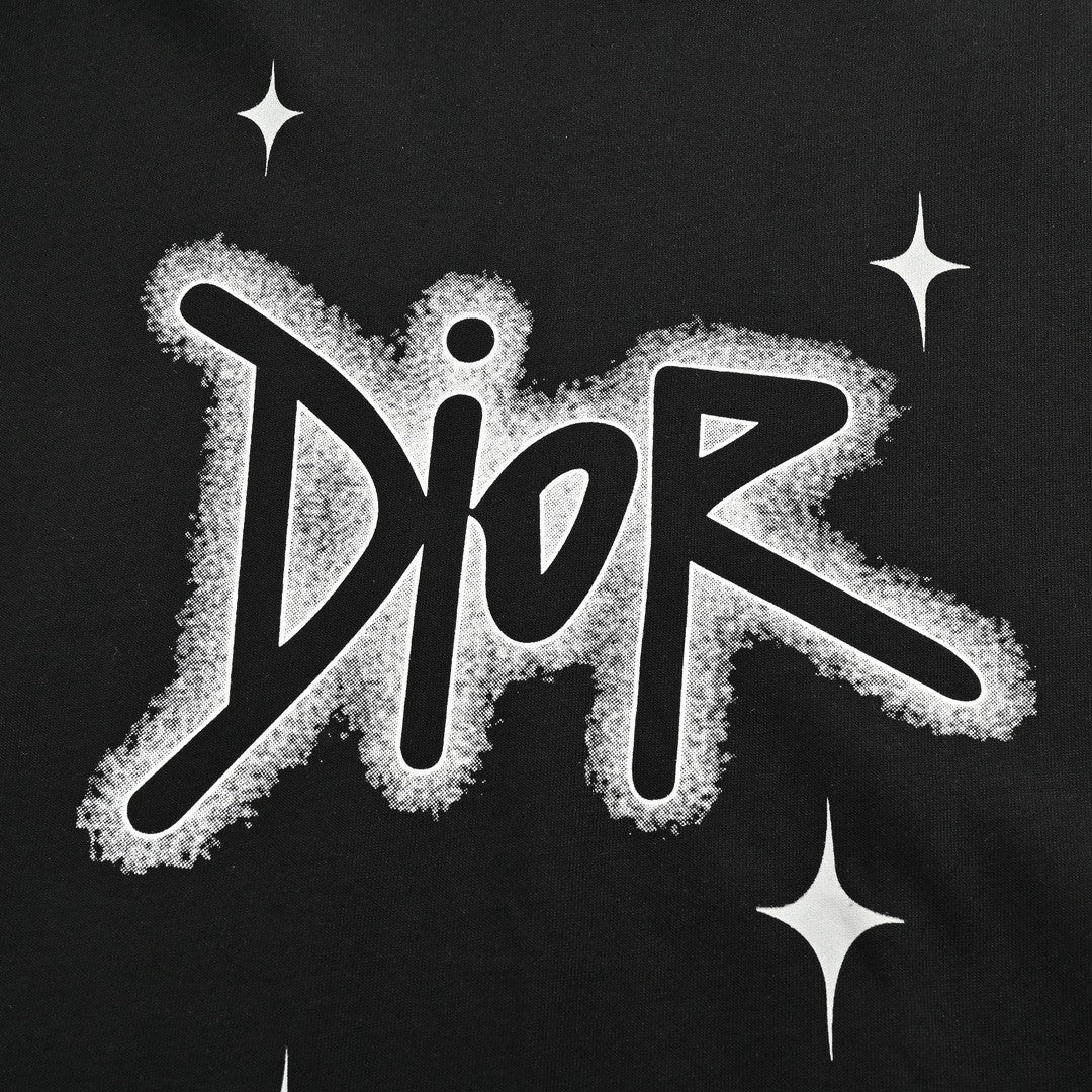 T-shirt noir à motif étoile DIOR